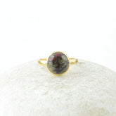 Eudialyte Ring - 10mm Round Gemstone - Solid 925 Silver- Handcrafted Ring - Designer Jewelry - Gift for Wedding Day - Jewelry for Protection